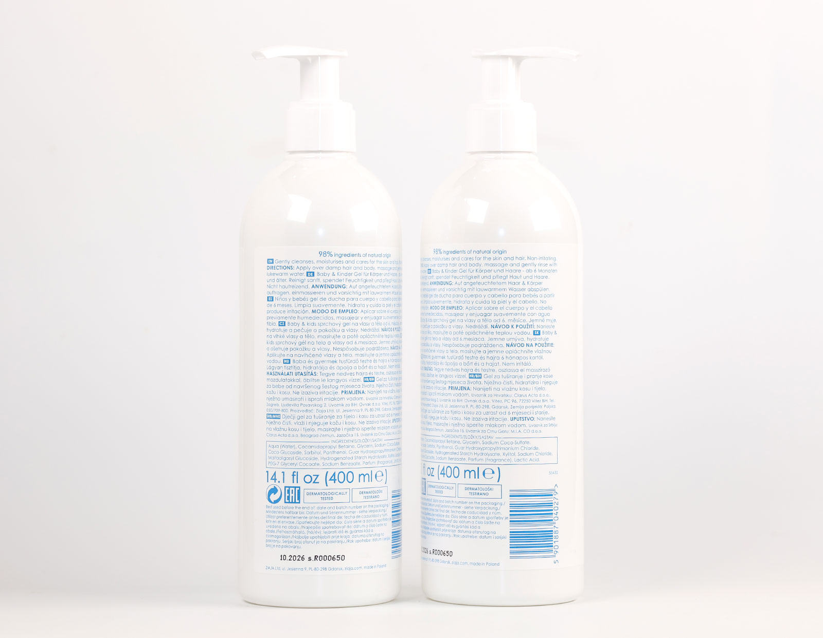 ZIAJA Gel Ducha Cuerpo Cabello para Bebe 6 meses 2